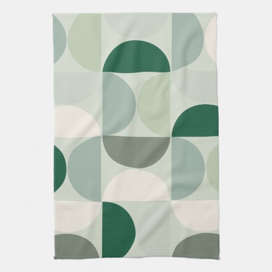 Midden-eeuwse moderne Abstracte patroonsleuf groen Theedoek (Verticaal)