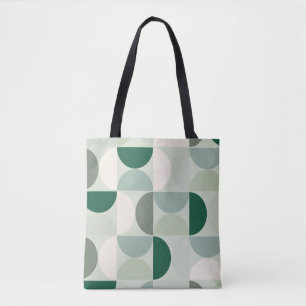 Midden-eeuwse moderne Abstracte patroonsleuf groen Tote Bag