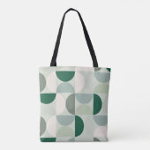 Midden-eeuwse moderne Abstracte patroonsleuf groen Tote Bag (Achterkant)