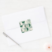 Midden-eeuwse moderne Abstracte patroonsleuf groen Vierkante Sticker (Envelop)