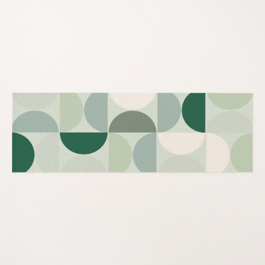 Midden-eeuwse moderne Abstracte patroonsleuf groen Yogamat (Voorkant (horizontaal))