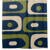 Midden-eeuwse moderne abstracte Piquet-patroon Douchegordijn (Voorkant)