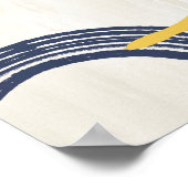 Midden-eeuwse moderne Abstracte Poster-Blauwe Geel Poster (Hoek)