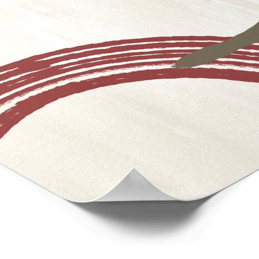 Midden-eeuwse moderne Abstracte Poster-Rode grijs Poster (Hoek)