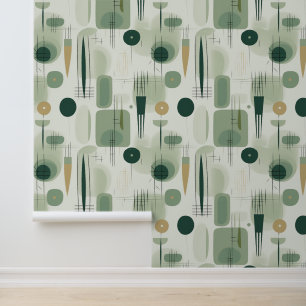 Midden-eeuwse moderne Abstracte salie groen Behang
