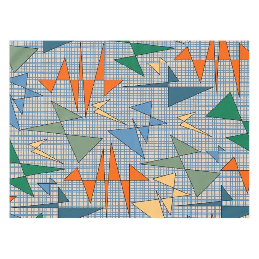 Midden-eeuwse moderne Abstracte triangulatie Tafelkleed (Voorkant (Horizontaal))