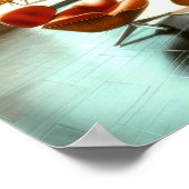 Midden-eeuwse moderne architecturale binnenhuistek poster (Hoek)