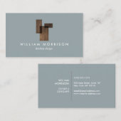 Midden-eeuwse moderne architecturale Logo op grijs Visitekaartje (Voorkant / Achterkant)