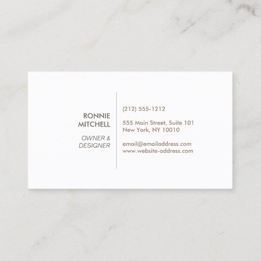 Midden-eeuwse moderne architecturale Logo op wit Visitekaartje (Achterkant)