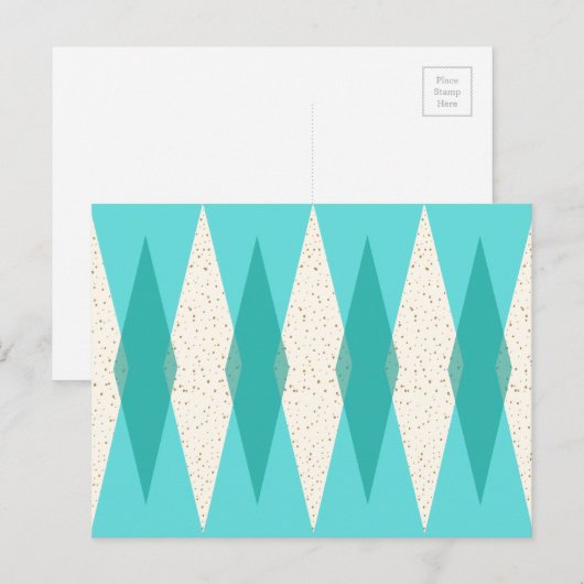 Midden-eeuwse moderne Argyle-Briefkaart Briefkaart (Voorkant / Achterkant)