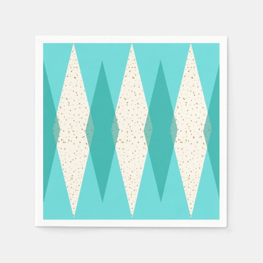 Midden-eeuwse moderne Argyle Cocktail Napkins Servet (Voorkant)