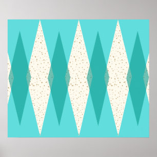 Midden-eeuwse moderne Argyle-Poster Poster