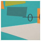 Midden-eeuwse Moderne atoomAbstracte Blauwgroen Stof (Swatch)