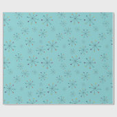 Midden-eeuwse moderne atoomAqua Blue Pattern Cadeaupapier (Vlak)