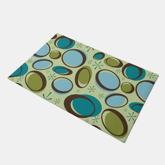 Midden-eeuwse moderne atoombeugels in de ruimtetij deurmat (Schuin)