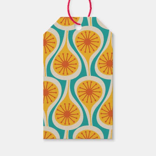 Midden-eeuwse moderne atoomdruppels Retropatropatr Cadeaulabel (Voorkant)