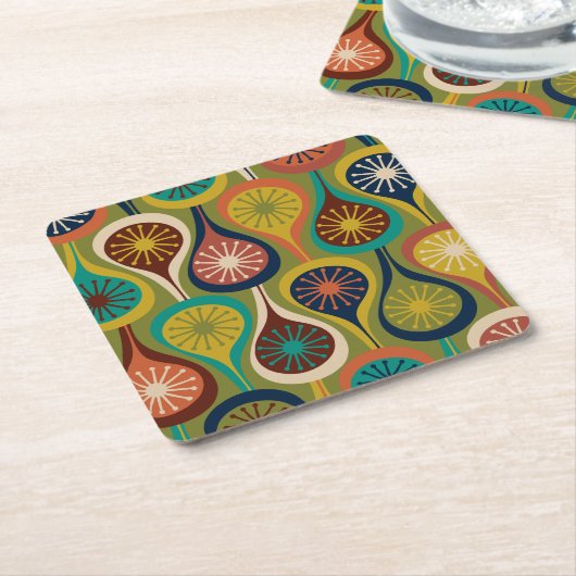 Midden-eeuwse moderne atoomdruppels Retropatropatr Kartonnen Onderzetters (Schuin)