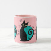 Midden-eeuwse moderne atoomkattenretro-adres mok (Midden)