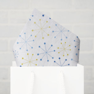 Midden-eeuwse moderne atoomleeftijd Blauwe Gele Pa Tissuepapier