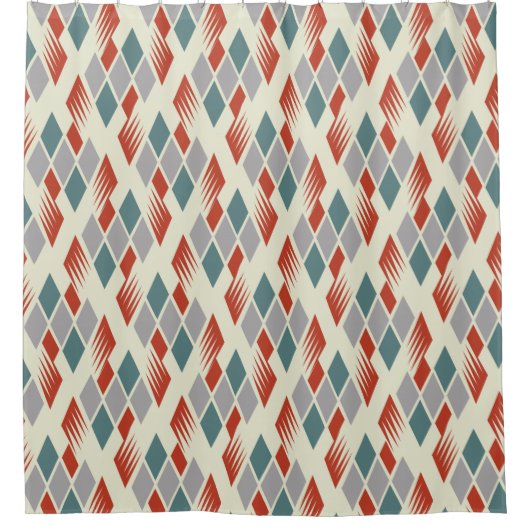  midden-eeuwse moderne atoomontwerpdouche Cu Douchegordijn (Voorkant)