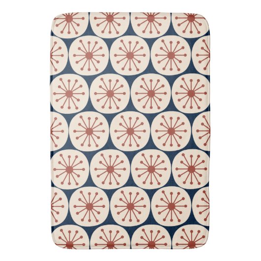 Midden-eeuwse moderne atoompatronen Retropatroon v Badmat (Voorkant Verticaal)