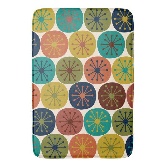 Midden-eeuwse moderne atoompatronen Retropatroon v Badmat (Voorkant Verticaal)