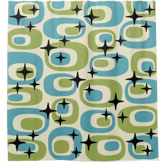Midden-eeuwse moderne atoompatroon douchegordijn (Voorkant)
