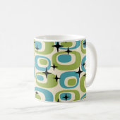 Midden-eeuwse moderne atoompatroon koffiemok (Voorkant rechts)