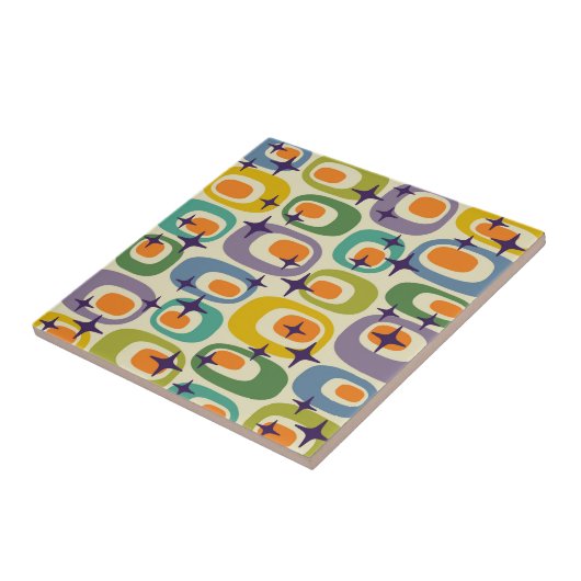 Midden-eeuwse moderne atoompatroon tegeltje (Zijkant)