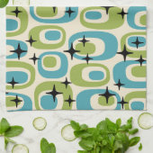 Midden-eeuwse moderne atoompatroon theedoek (Gevouwen)