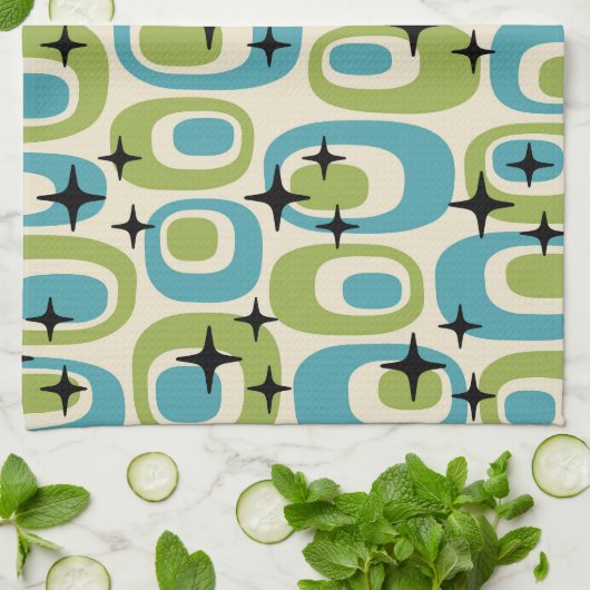 Midden-eeuwse moderne atoompatroon theedoek (Gevouwen)