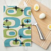 Midden-eeuwse moderne atoompatroon theedoek (Quarter Fold)