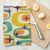 Midden-eeuwse moderne atoompatroon theedoek (Quarter Fold)