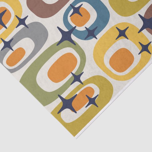 Midden-eeuwse moderne atoompatroon tissuepapier (Detail)