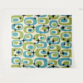 Midden-eeuwse moderne atoompatroon wandkleed (Voorkant (horizontaal))