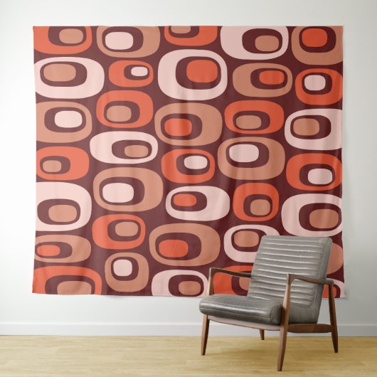 Midden-eeuwse moderne atoompatroon wandkleed (In Situ (horizontaal))