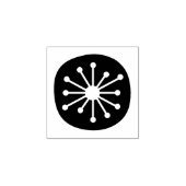 Midden-eeuwse moderne atoompunt Retro 50s Rubberstempel (Afrduk)