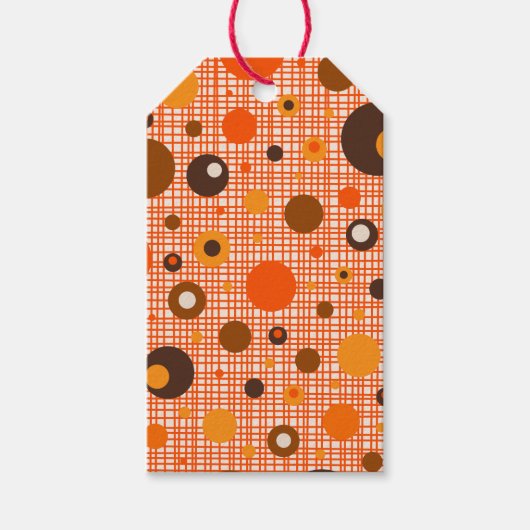 Midden-eeuwse moderne atoompuntpatroon cadeaulabel (Voorkant)