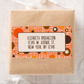 Midden-eeuwse moderne atoompuntpatroon etiket (Insitu)