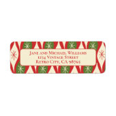 Midden-eeuwse moderne atoomsterren Retro  Xmas Etiket (Voorkant)