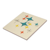 Midden-eeuwse moderne atoomtijdperk begint turquoi tegeltje (Zijkant)