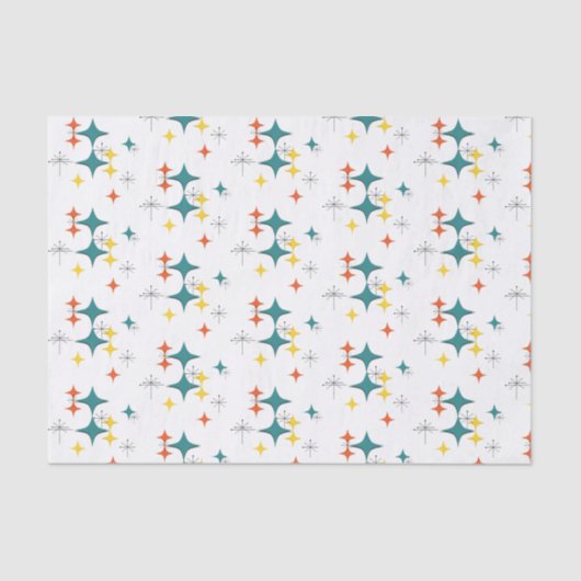 Midden-eeuwse moderne atoomtijdperk begint turquoi tissuepapier (Voorkant)