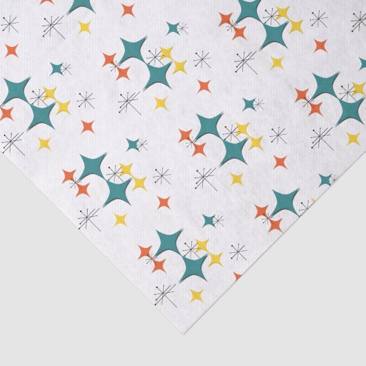 Midden-eeuwse moderne atoomtijdperk begint turquoi tissuepapier (Detail)