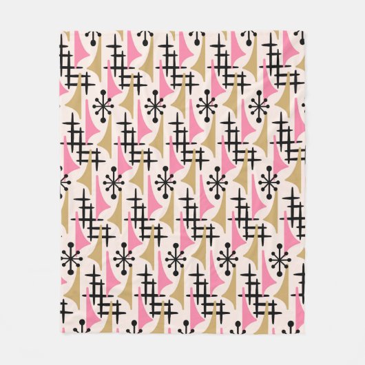 Midden-eeuwse moderne atoomtijdperk fleece deken (Voorkant)