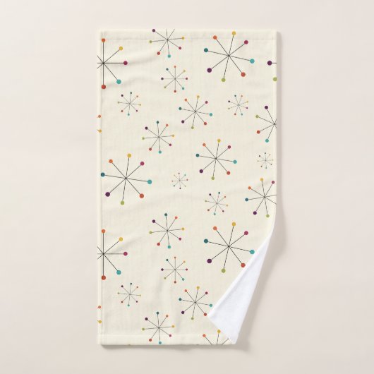 Midden-eeuwse moderne atoomtijdperk, roompatroon bad handdoek (Handdoek)