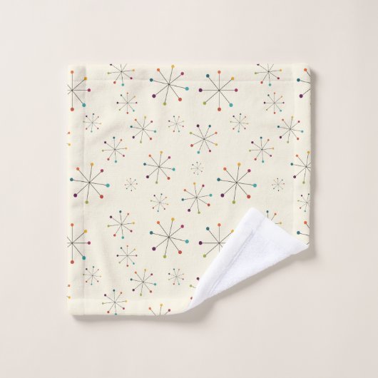 Midden-eeuwse moderne atoomtijdperk, roompatroon bad handdoek (Wasdoekje)