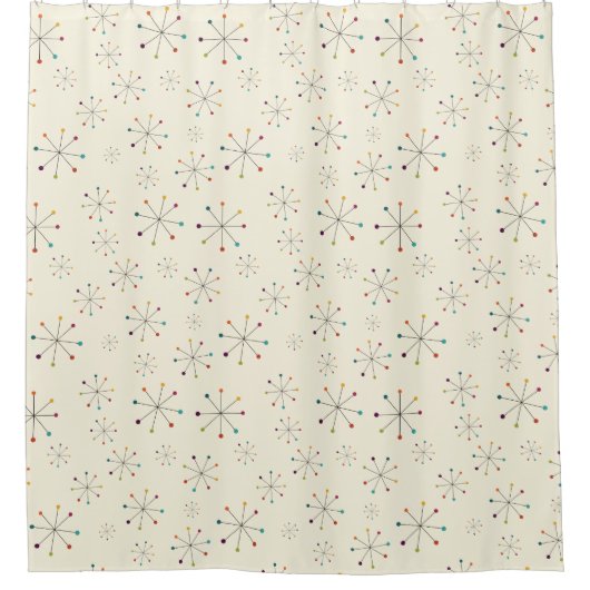 Midden-eeuwse moderne atoomtijdperk, roompatroon douchegordijn (Voorkant)