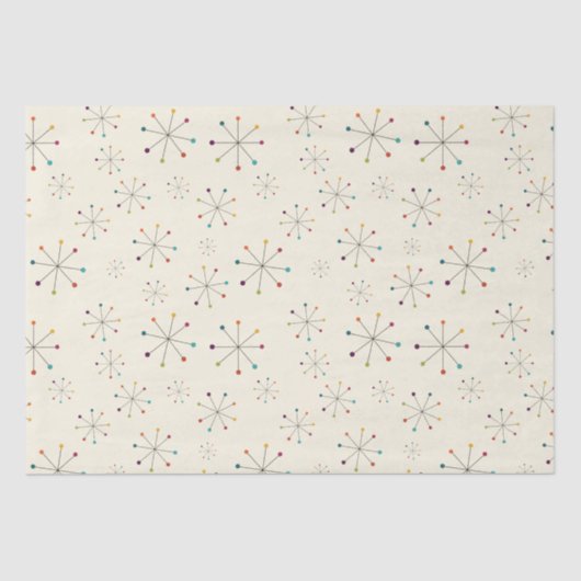 Midden-eeuwse moderne atoomtijdperk, roompatroon tissuepapier (Voorkant)