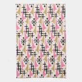 Midden-eeuwse moderne atoomtijdperk theedoek (Verticaal)