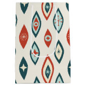 Midden-eeuwse moderne atoomvormen Rood, Aqua, Blau Medium Cadeauzakje (Achterkant)